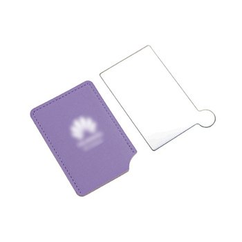 方形PU皮革化妝鏡H-卡片式隨身鏡_0